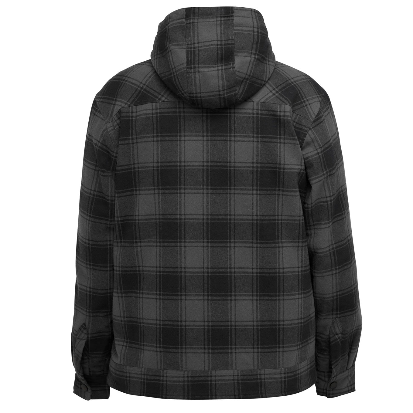 Black and gray plaid jacket on a white background
