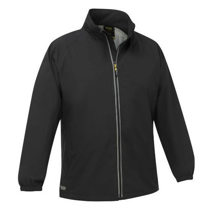 Black jacket with a zipper on a white background