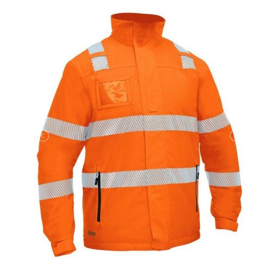 Bisley BJ6842T Taped Hi Vis Heated Jacket With Hood