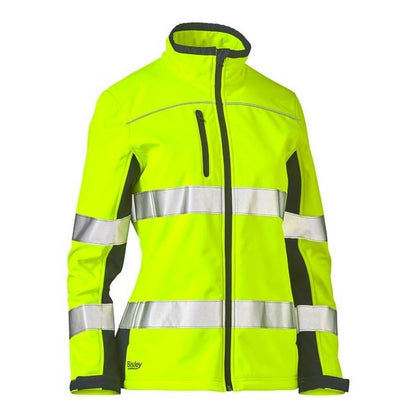 Bisley BJL6059T Womens Taped 2-Tone HiVis Soft Shell Jacket