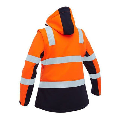 Bisley BJL6078T Womens Taped Two Tone HiVis 3 In 1 Soft Shell Jacket