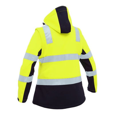 Bisley BJL6078T Womens Taped Two Tone HiVis 3 In 1 Soft Shell Jacket