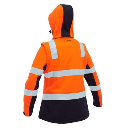 Bisley BJL6078T Womens Taped Two Tone HiVis 3 In 1 Soft Shell Jacket