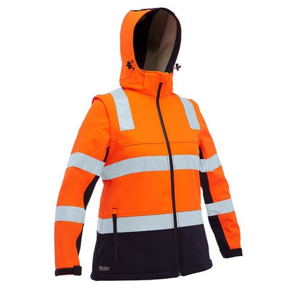 Bisley BJL6078T Womens Taped Two Tone HiVis 3 In 1 Soft Shell Jacket