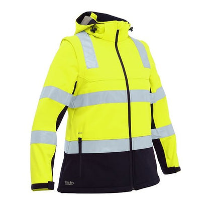 Bisley BJL6078T Womens Taped Two Tone HiVis 3 In 1 Soft Shell Jacket