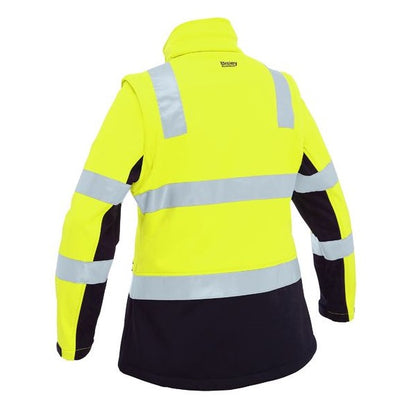 Bisley BJL6078T Womens Taped Two Tone HiVis 3 In 1 Soft Shell Jacket