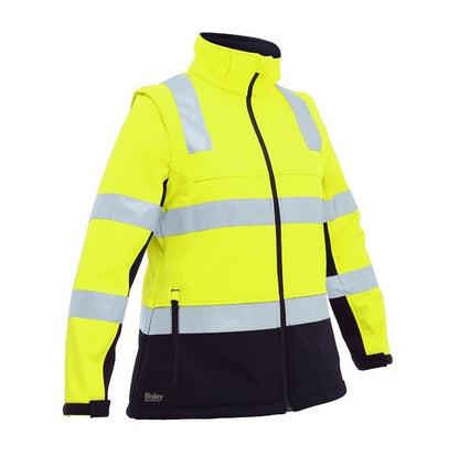 Bisley BJL6078T Womens Taped Two Tone HiVis 3 In 1 Soft Shell Jacket