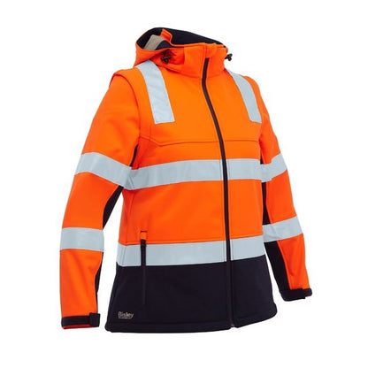 Bisley BJL6078T Womens Taped Two Tone HiVis 3 In 1 Soft Shell Jacket