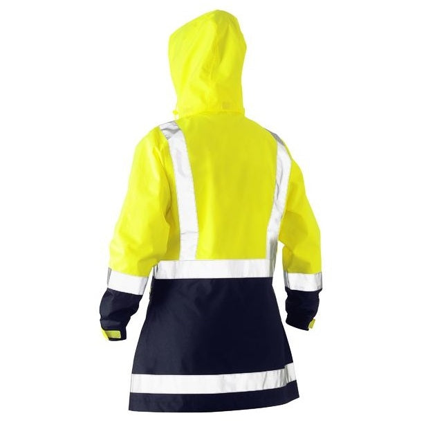Bisley BJL6766T Womens Taped Hivis Recycled Rain Shell Jacket