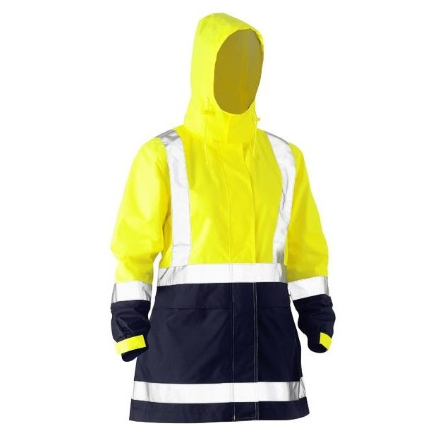 Bisley BJL6766T Womens Taped Hivis Recycled Rain Shell Jacket