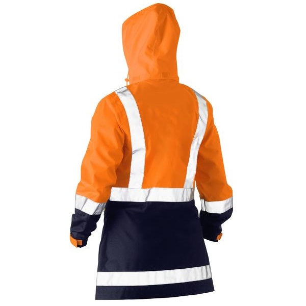 Bisley BJL6766T Womens Taped Hi Vis Recycled Rain Shell Jacket