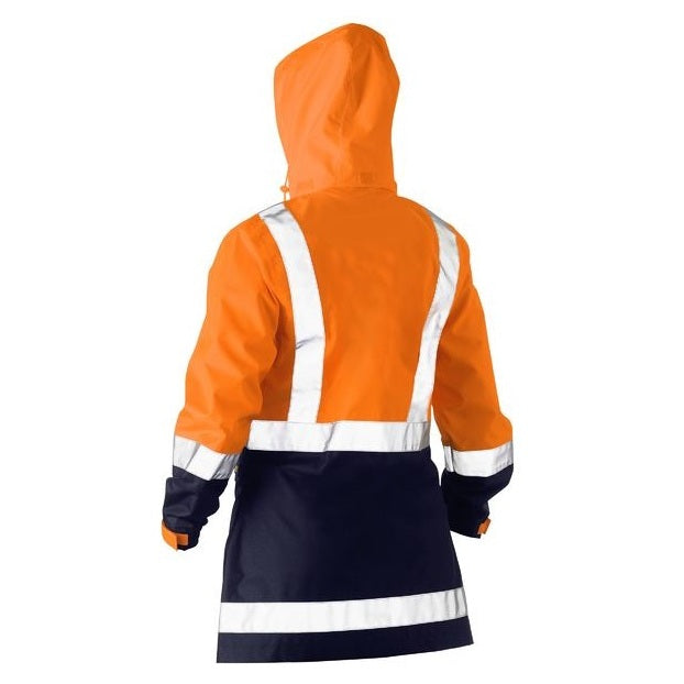 Bisley BJL6766T Womens Taped Hivis Recycled Rain Shell Jacket