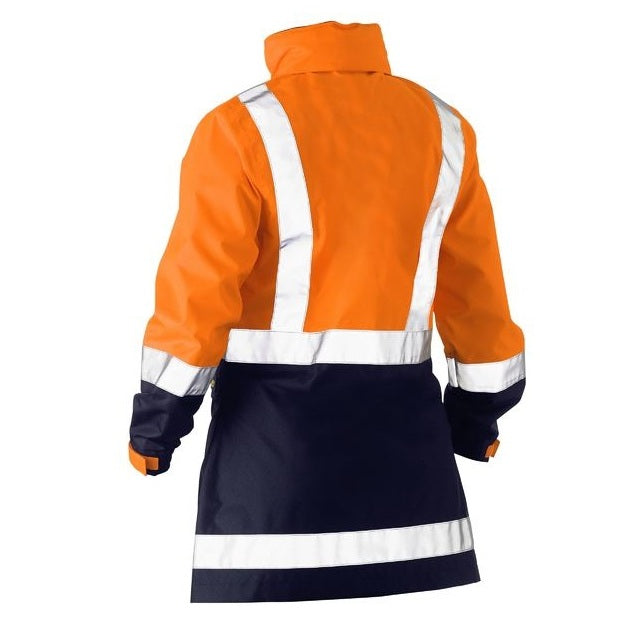 Bisley BJL6766T Womens Taped Hivis Recycled Rain Shell Jacket