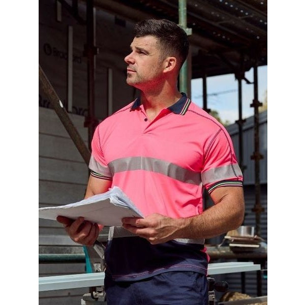 Bisley BK1219T Taped 2-Tone HiVis Polyester Mesh Short Sleeve Polo Shirt