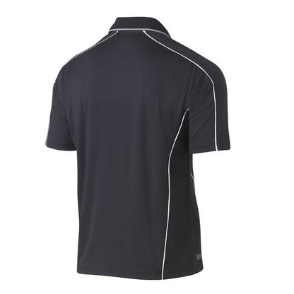 Bisley BK1425 Men's Cool Mesh Polo With Reflective Piping Charcoal