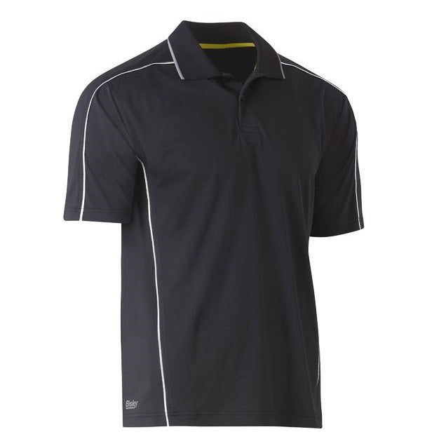 Bisley BK1425 Men's Cool Mesh Polo With Reflective Piping Charcoal
