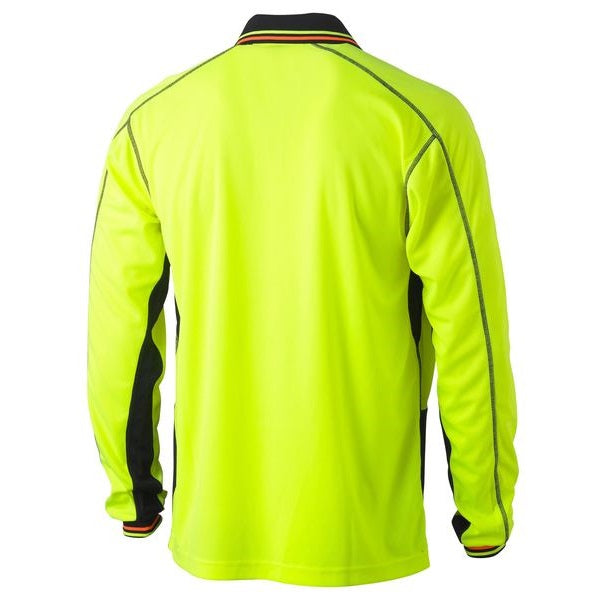 Bisley BK6219 Two Tone HiVis Polyester Mesh L/S Polo Shirt