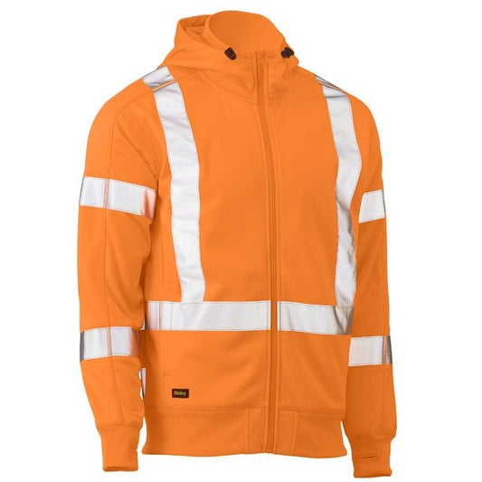 Bisley BK6819XT X Taped HiVis Zip Front Fleece Rail Hoodie