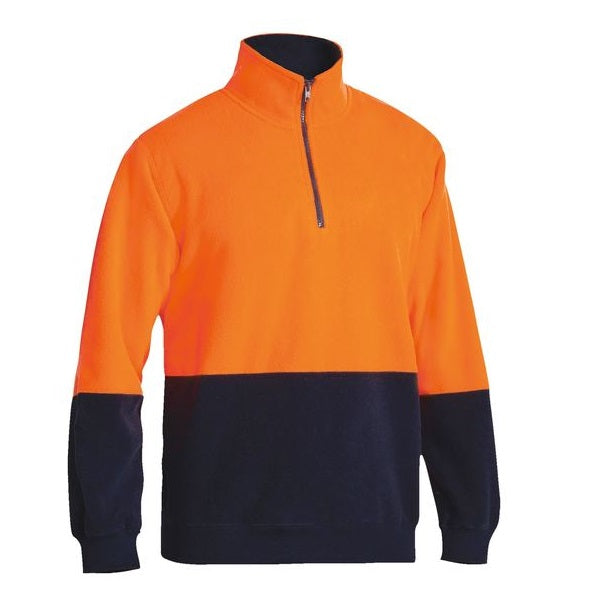Bisley BK6889 HiVis Polar Fleece Zip Pullover