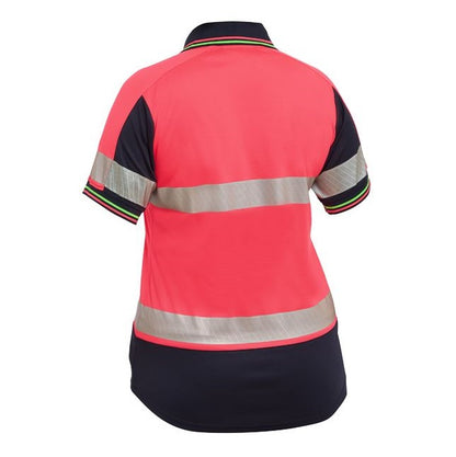 Bisley BKL1225T Womens S/S Taped Two Tone HiVis V-Neck Polo
