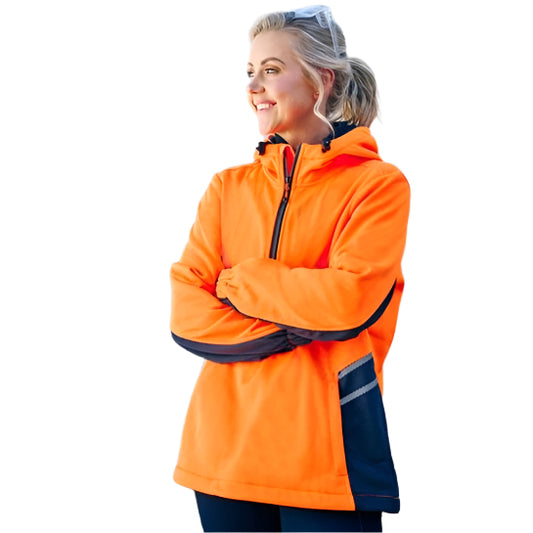 Bisley BKL6571 Women's Hi Vis Liquid Replellent Fleece Hoodie