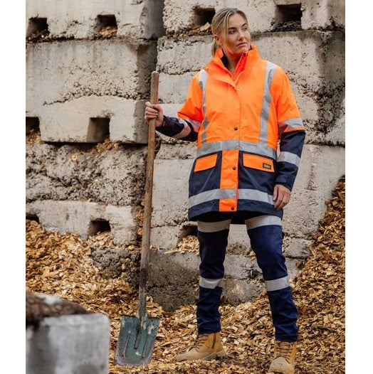 Bisley BKL6975 Womens Taped Hi Vis 5 In 1 Rain Jacket