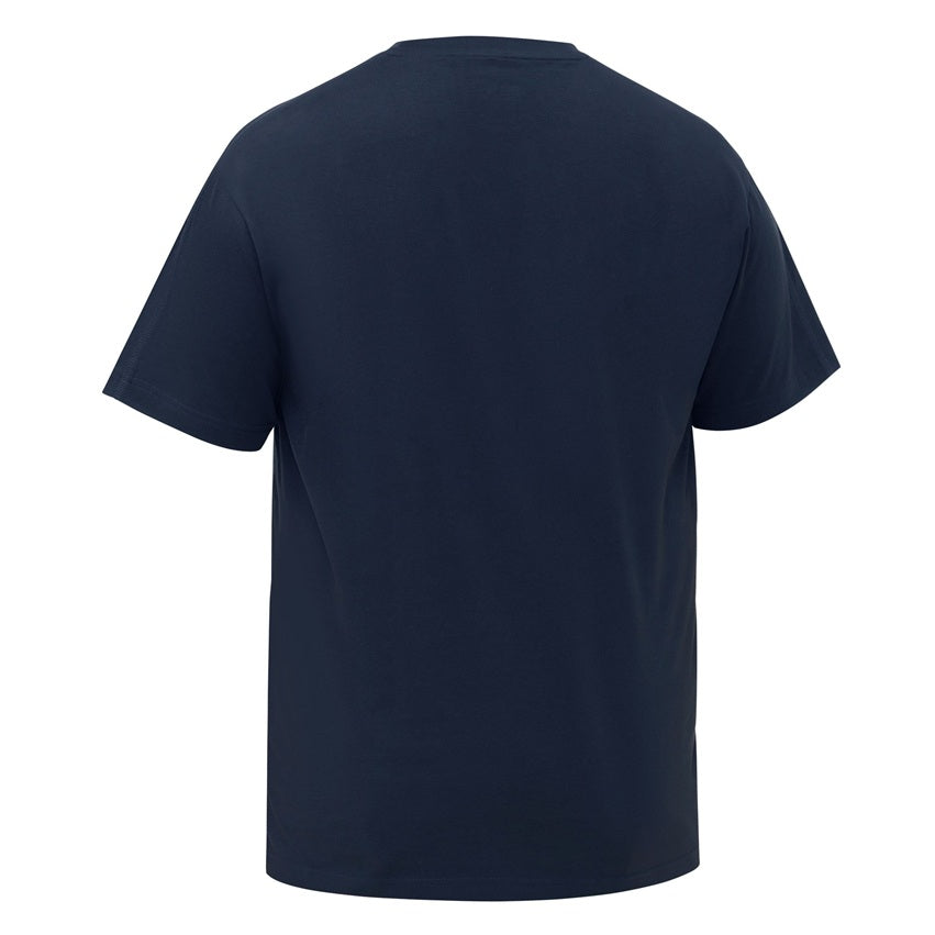 Navy blue t-shirt on a white background