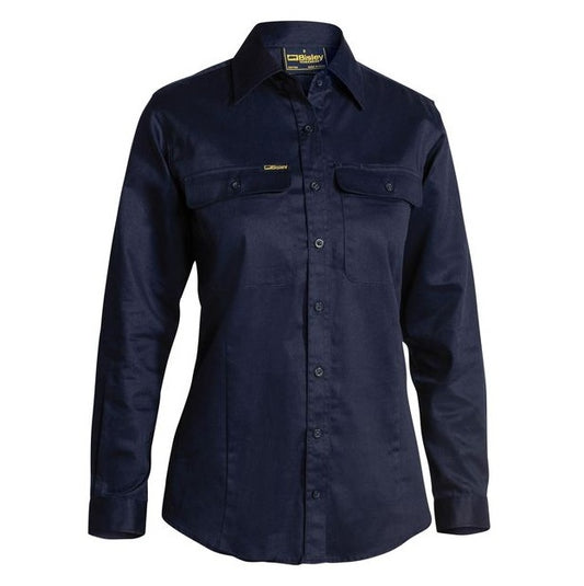Navy blue shirt with brand logo on a white background