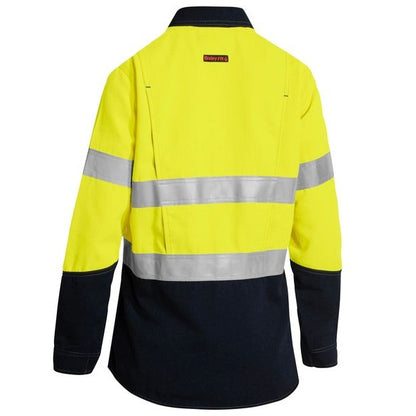 Bisley BL8098T Women's Tencate Tecasafe® Plus 580 Taped Two Tone HiVis Lightweight FR Vented L/S Shirt