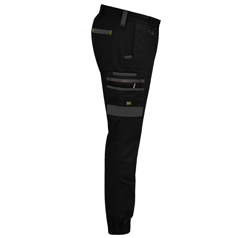 Black pants with zippers on a white background
