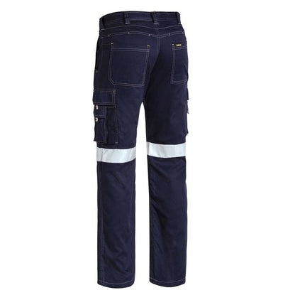 Navy reflective work pants Bisley BPC6431T Taped Cool Lightweight Cargo Pants