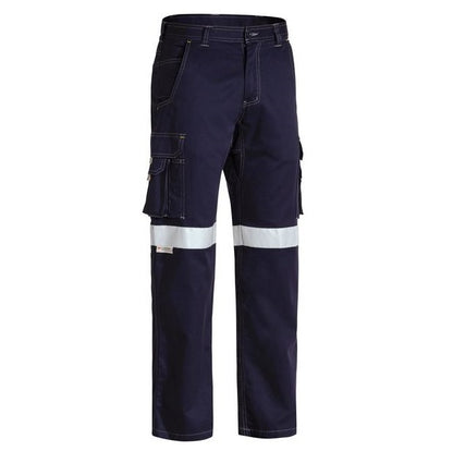 Navy hi vis durable Bisley BPC6431T Taped Cool Lightweight Cargo Pants