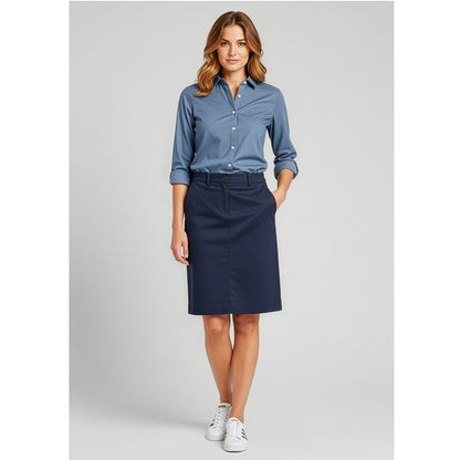 Biz Collection BS022L Ladies Chino Skirt