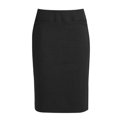 Womens corporate black knee length pencil skirt with front pockets Biz Collection BS128LS Classic Ladies Skirt