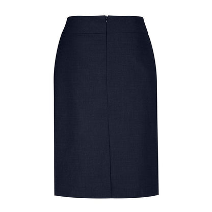 Womens navy pencil skirt easy iron professional Biz Collection BS128LS Classic Ladies Skirt