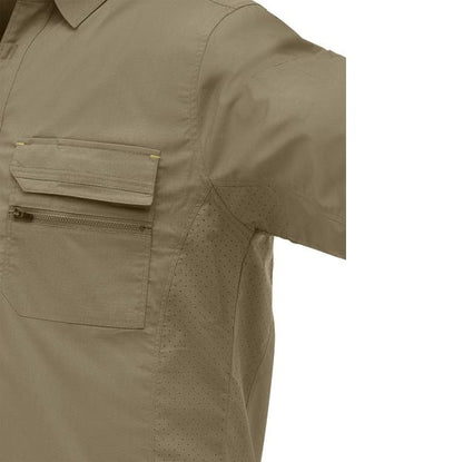 BS1490 Bisley Mens Work Shirt Short Sleeve Khaki - Close View of Air Vent