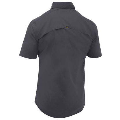 BS1490 Bisley Mens Work Shirt Short Sleeve Charcoal -Back view