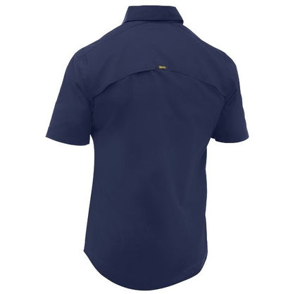 BS1490 Bisley Mens Work Shirt Short Sleeve Navy - Back view