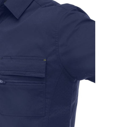 BS1490 Bisley Mens Work Shirt Short Sleeve Navy - Close view