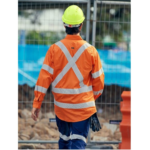 Bisley BS6166XT Taped X Back Cool Lightweight HiVis Drill Shirt