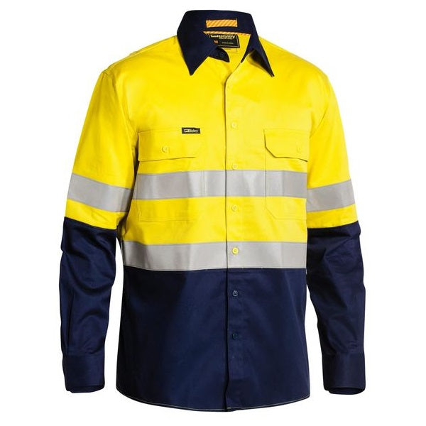 Bisley BS6448T 3M Taped Two Tone HiVis Mens Industrial Cool Vented Shirt
