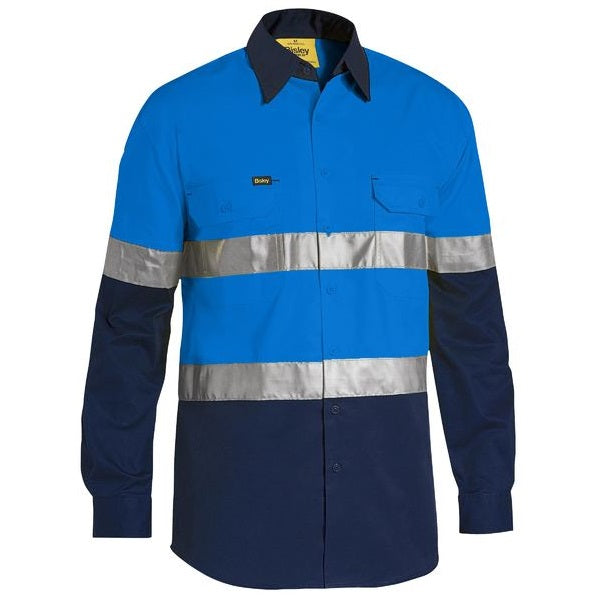 Bisley BS6696T Mens Taped Cool Long Sleeve HiVis Shirt
