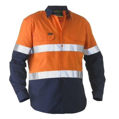 Bisley BS6996T Taped Two Tone HiVs Recycled Drill Shirt
