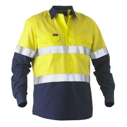 Bisley BS6996T Taped Two Tone HiVs Recycled Drill Shirt