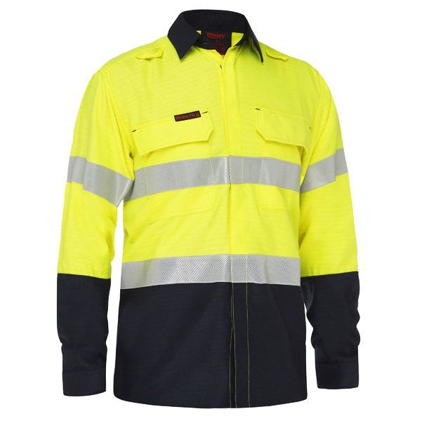 Bisley BS8338T Apex 160 Taped Hi Vis FR Ripstop Vented Shirt