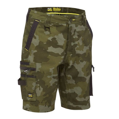 Bisley BSHC1337 Flex and Move Stretch Canvas Camo Cargo Short - Limited Edition