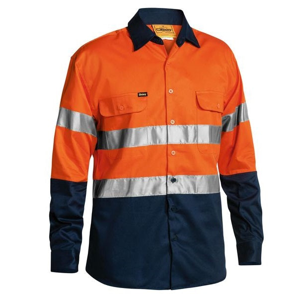 Bisley BT6456 Two Tone HiVis 3M Reflective Tape L/S Shirt