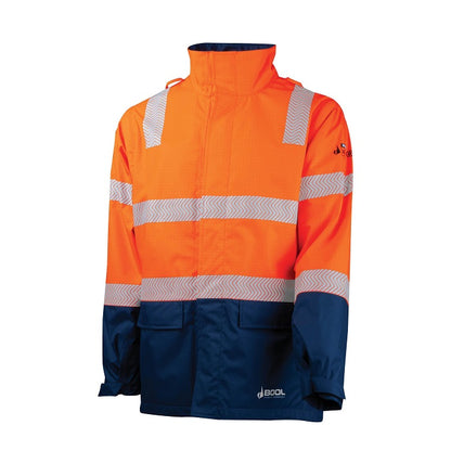 Bool BW2340T4 FR PPE3 Hi-Vis Parka With Zip-Off Sleeves And Segmented FR Tape