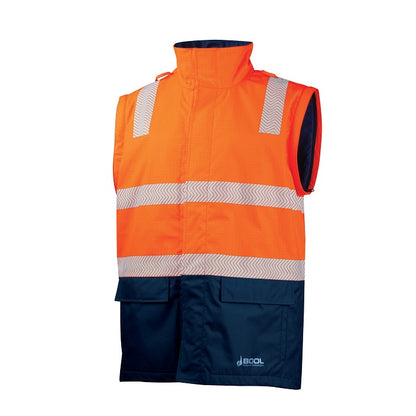 Bool BW2340T4 FR PPE3 Hi-Vis Parka With Zip-Off Sleeves And Segmented FR Tape