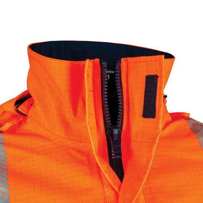 Bool BW2340T4 FR PPE3 Hi-Vis Parka With Zip-Off Sleeves And Segmented FR Tape